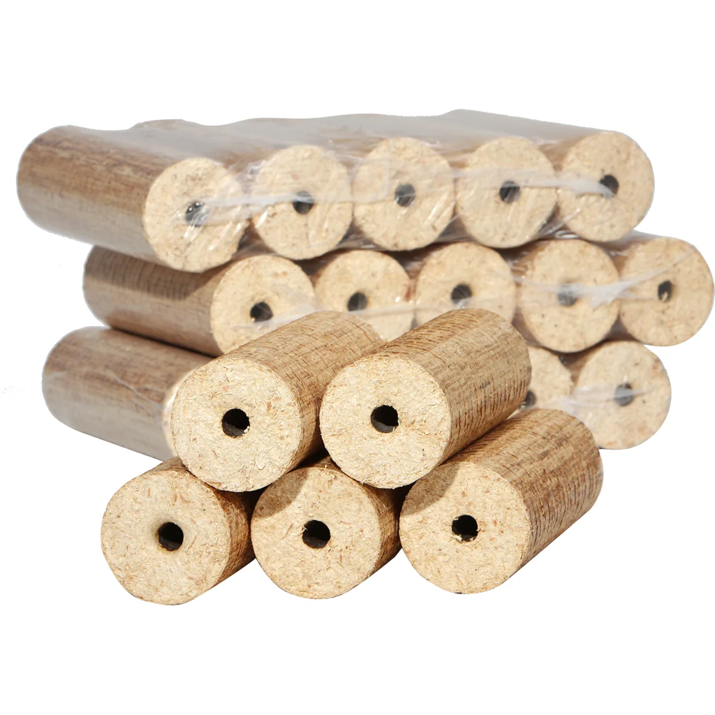 Holzbriketts mit Zugloch (Holz-Brikks) 960 kg – Palette (96 × 10 kg)