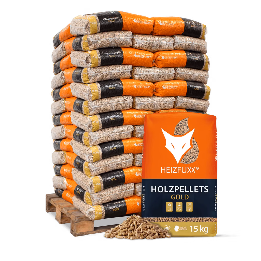 Heizfuxx Gold HD-Qualität ENplus A1 Holzpellets Nadelholz 15kg x 65 Sack