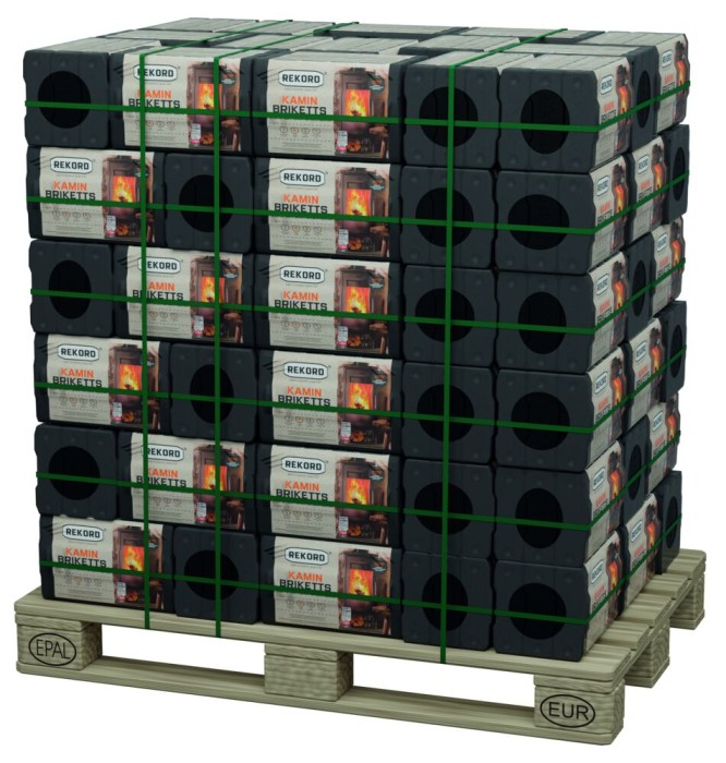 REKORD Braunkohlebriketts 10 kg | Palette 900 kg (90 Pakete)