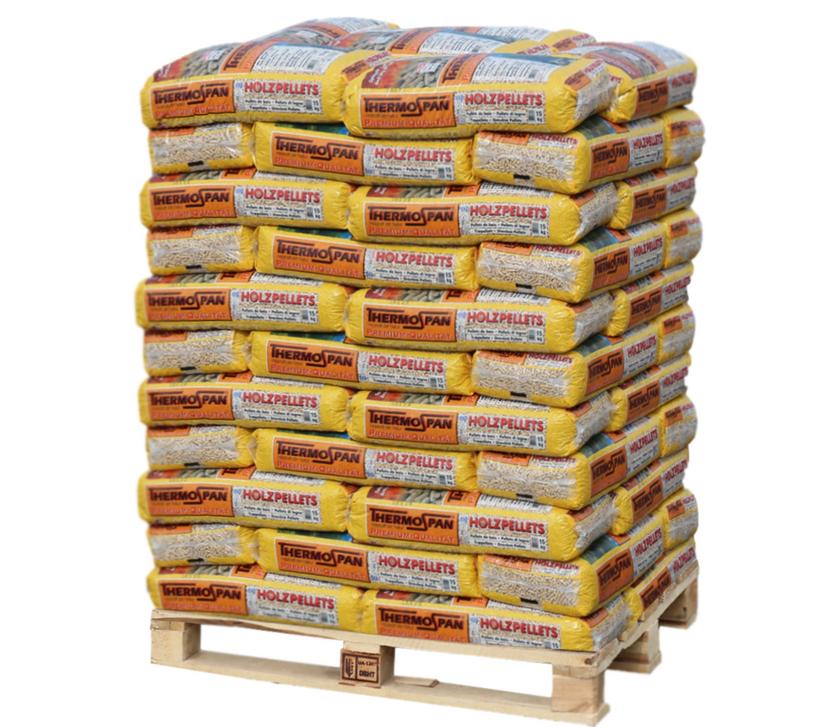 Thermospan ENplus-A1 Holzpellets – Palette 66 x 15 kg (990 kg Gesamtgewicht)